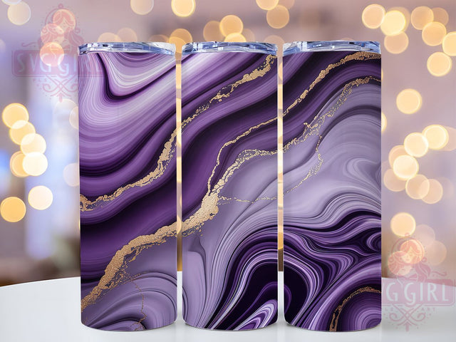 Purple Gold Marble Luxe Tumbler, Elegant Stone Wrap, 20oz Tumbler Sublimation, Luxe Marble Texture Design, Glam Rock Sublimation, Royal Glitter Tumbler, Chic Crystal Vein Wrap Sublimation SvggirlplusArt 