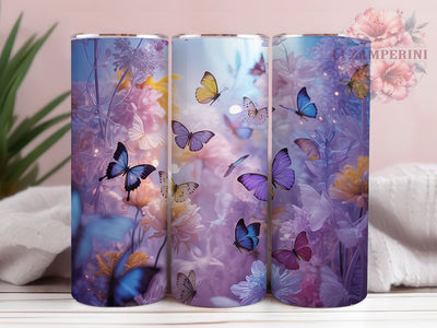 Purple Gold Watercolor Butterfly 20oz Tumbler, Gold Floral Cup Wrap, Elegant Butterfly Design, Sublimation Tumbler Wrap, 20Oz Tumbler Design, Artistic Watercolor Cup, Stylish Purple Gold Butterfly Wrap Sublimation Li Zamperini 