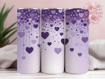 Purple Hearts Valentine Tumbler, Valentines Wrap, Love Theme, Friendship Design, Sublimation Art, 20oz Tumbler, Stylish Pattern Sublimation Li Zamperini 