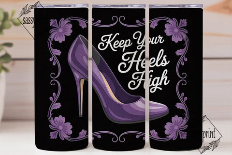 Purple Heels High 20oz Tumbler Wrap Sublimation sassyprint 