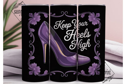 Purple Heels High 20oz Tumbler Wrap Sublimation sassyprint 