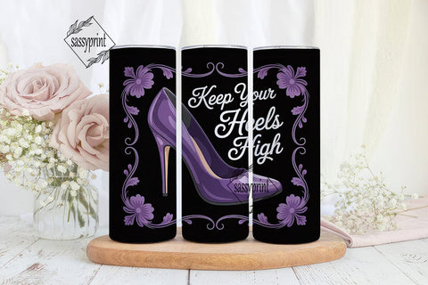 Purple Heels High 20oz Tumbler Wrap Sublimation sassyprint 