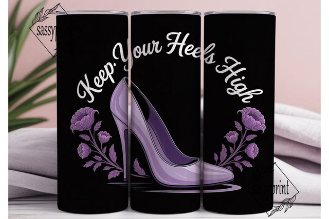 Purple Heels High 20oz Tumbler Wrap Sublimation sassyprint 