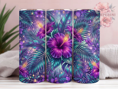 Purple Hibiscus Tropical 20oz Tumbler, Purple Hibiscus, Hibiscus Tropical, Hibiscus Tumbler, 20oz Tumbler, Tropical Tumbler, Purple Tumbler, Tumbler Wrap Sublimation Li Zamperini 
