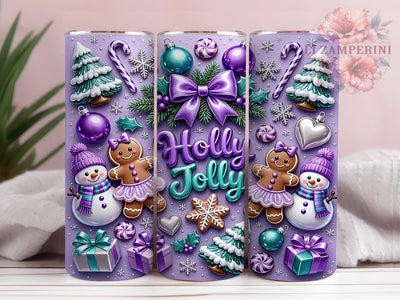Purple Holly Jolly 20oz Tumbler, Purple Holly Jolly, Holly Jolly PNG, Purple Holly PNG, Purple Christmas, Holly Jolly Tumbler, Christmas Tumbler, 20oz Tumbler Wrap Sublimation Li Zamperini 