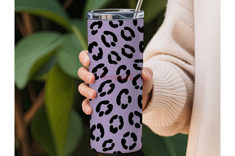Purple Leopard 20oz Tumbler Wrap Sublimation DesignSVG 