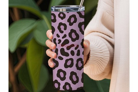 Purple Leopard 20oz Tumbler Wrap Sublimation DesignSVG 