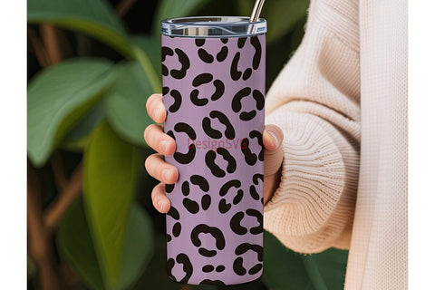 Purple Leopard 20oz Tumbler Wrap Sublimation DesignSVG 