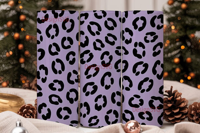 Purple Leopard 20oz Tumbler Wrap Sublimation DesignSVG 