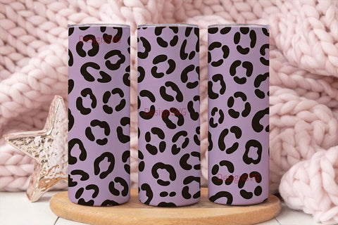 Purple Leopard 20oz Tumbler Wrap Sublimation DesignSVG 