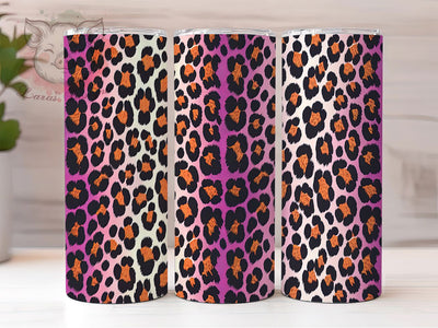 Purple Leopard Animal Print Tumbler Wrap, Animal Print Wrap, 20oz Sublimation Wrap, Wild Leopard Cup, Glam Purple Tumbler, Cheetah Print Design, Trendy Animal Print Sublimation Lara' s Designs 
