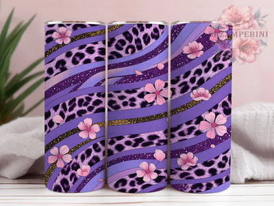 Purple Leopard Glitter 20oz Tumbler, Leopard Print Tumbler, Glitter Tumbler Design, 20oz Skinny Tumbler, Animal Print Tumbler, Sparkly Tumbler Wrap, Leopard Glitter Tumbler Sublimation Li Zamperini 
