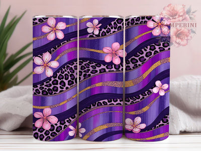 Purple Leopard Glitter 20oz Tumbler, Leopard Print Tumbler, Glitter Tumbler Design, 20oz Skinny Tumbler, Animal Print Tumbler, Sparkly Tumbler Wrap, Leopard Glitter Tumbler Sublimation Li Zamperini 
