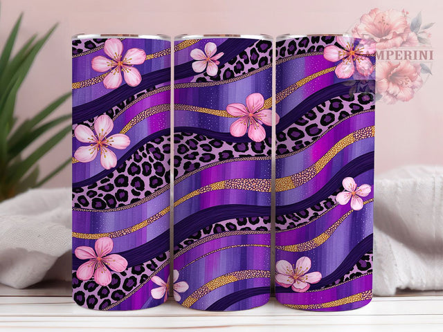 Purple Leopard Glitter 20oz Tumbler, Leopard Print Tumbler, Glitter Tumbler Design, 20oz Skinny Tumbler, Animal Print Tumbler, Sparkly Tumbler Wrap, Leopard Glitter Tumbler Sublimation Li Zamperini 