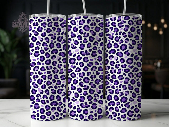 Purple Leopard Print 20oz Tumbler, Purple Leopard, Leopard Print, Leopard Tumbler, 20oz Tumbler, Purple Tumbler, Animal Print, Tumbler Wrap Sublimation SvggirlplusArt 