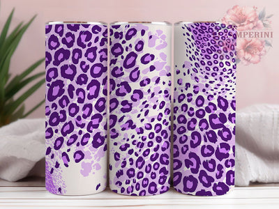 Purple Leopard Print 20oz Tumbler Wrap, Leopard Print, Animal Print Wrap, Bold Pattern, Fashion Design, 20oz Tumbler Wrap, Sublimation PNG Sublimation Li Zamperini 