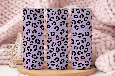 Purple Leopard Print 20oz Tumbler Wrap Sublimation DesignSVG 