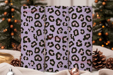 Purple Leopard Print 20oz Tumbler Wrap Sublimation DesignSVG 