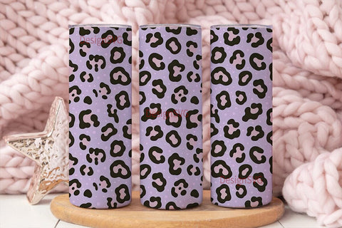 Purple Leopard Print 20oz Tumbler Wrap Sublimation DesignSVG 