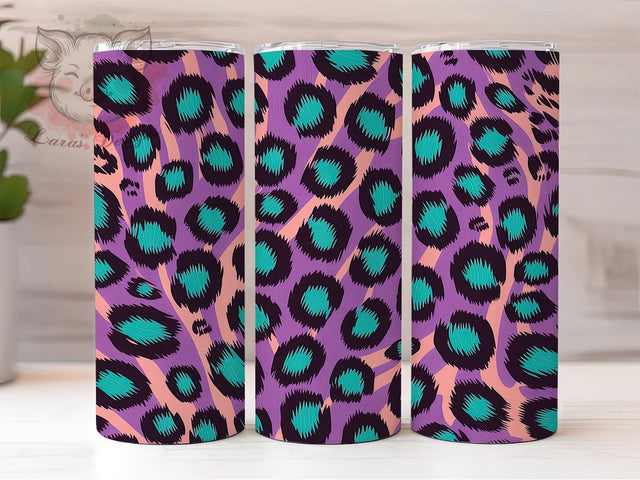 Purple Leopard Print Tumbler, Cheetah Purple, Animal Print, Purple Tumbler, Bold Pattern, 20oz Tumbler, Sublimation Design Sublimation Lara' s Designs 