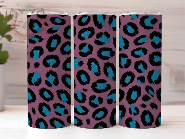 Purple Leopard Print Tumbler, Cheetah Purple, Animal Print, Purple Tumbler, Bold Pattern, 20oz Tumbler, Sublimation Design Sublimation Lara' s Designs 