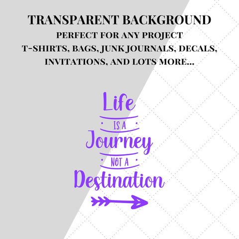 Purple Life is a Journey SVG | Inspirational Quote PNG | Motivational Saying Cut File for Shirts, Mugs, Signs | Commercial Use SVG Paige Cole Studio 