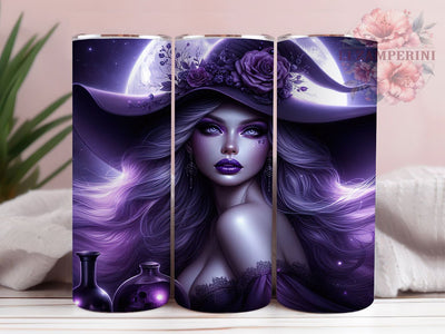 Purple Magic Witch Halloween Tumbler, Witchy Tumbler Wrap, 20oz Sublimation, Magic Witch Cup, Spooky Purple Design, Witch Drinkware, Halloween Tumbler Wrap Sublimation Li Zamperini 
