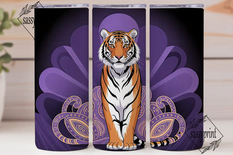 Purple Majestic Tiger 20oz Tumbler Wrap Sublimation sassyprint 