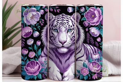Purple Majesty Tiger 20oz Tumbler Wrap Sublimation PixelChick 