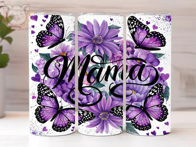 Purple Mama 20oz Tumbler Png, Straight & Tapered Tumbler Png, Mama Tumbler Png, Digital Download PNG Sublimation Lara' s Designs 