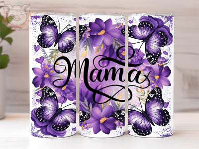 Purple Mama 20oz Tumbler Png, Straight & Tapered Tumbler Png, Mama Tumbler Png, Digital Download PNG Sublimation Lara' s Designs 