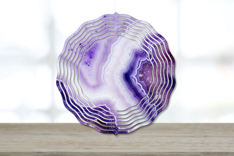 Purple Marble Agate Coaster Wind Spinner Bundle Sublimation Regulrcrative 