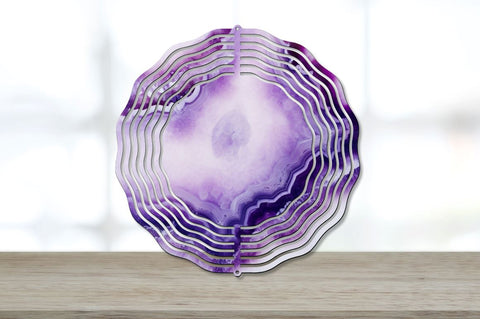 Purple Marble Agate Coaster Wind Spinner Bundle Sublimation Regulrcrative 
