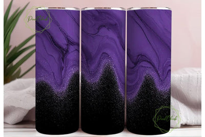 Purple Marble Glitter 20oz Tumbler Wrap Sublimation PixelChick 
