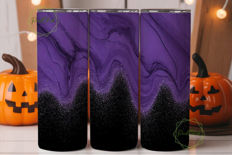 Purple Marble Glitter 20oz Tumbler Wrap Sublimation PixelChick 