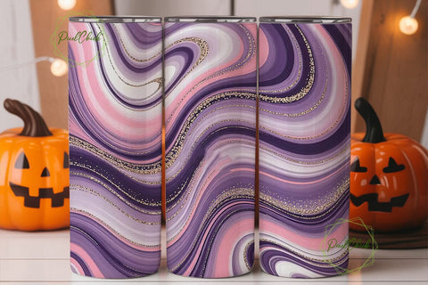 Purple Marble Glitter 20oz Tumbler Wrap Sublimation PixelChick 