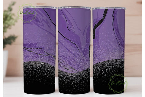 Purple Marble Glitter 20oz Tumbler Wrap Sublimation PixelChick 