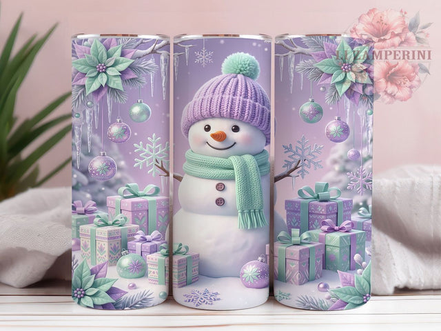 Purple Mint Snowman 20oz Tumbler, Purple Mint Snowman, Snowman Tumbler, Purple Snowman, Mint Snowman, Purple Mint Tumbler, 20oz Tumbler Wrap, Winter Snowman PNG Sublimation Li Zamperini 