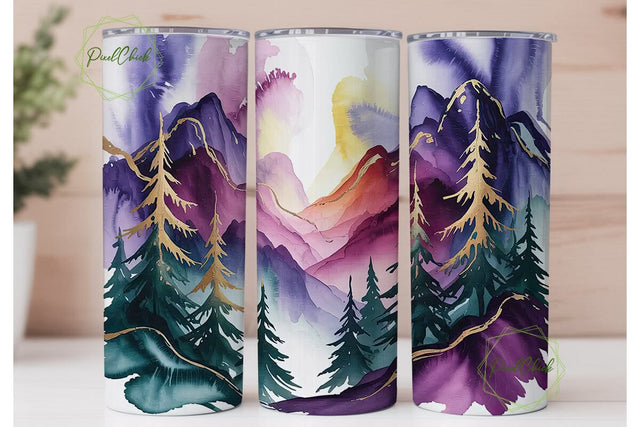 Purple Mystic Forest 20oz Tumbler Wrap Sublimation PixelChick 