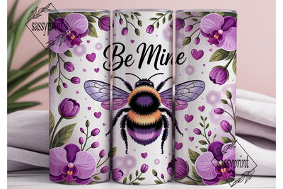 Purple Orchid Bee Tumbler Wrap PNG Sublimation sassyprint 