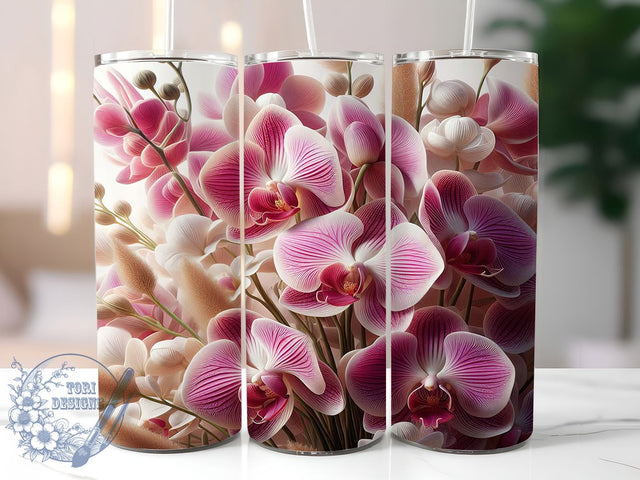 Purple Orchid Tropical Flower Tumbler, Orchid Lover Gift, Tropical Flower Design, Purple Orchid Wrap, Botanical Garden Art, Elegant Floral Gift, Orchid Plant Design Sublimation ToriDesigns 