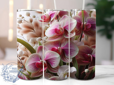 Purple Orchid Tropical Flower Tumbler, Orchid Lover Gift, Tropical Flower Design, Purple Orchid Wrap, Botanical Garden Art, Elegant Floral Gift, Orchid Plant Design Sublimation ToriDesigns 