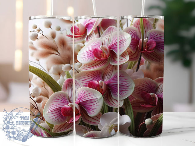 Purple Orchid Tropical Flower Tumbler, Orchid Lover Gift, Tropical Flower Design, Purple Orchid Wrap, Botanical Garden Art, Elegant Floral Gift, Orchid Plant Design Sublimation ToriDesigns 