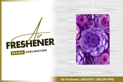 Purple paper flowers elegant air freshener png Sublimation Regulrcrative 