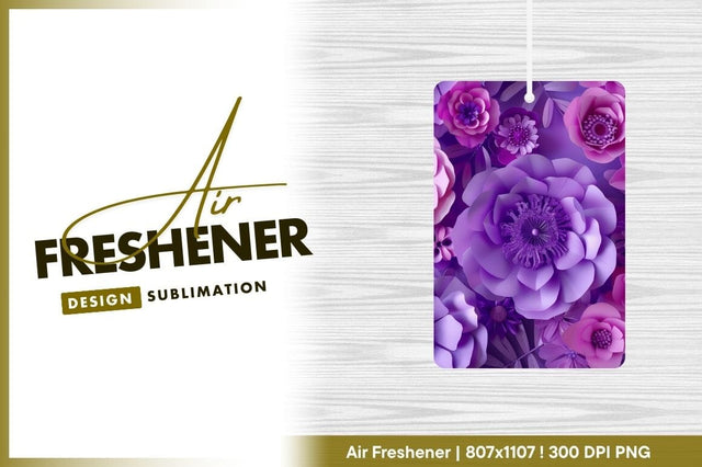 Purple paper flowers elegant air freshener png Sublimation Regulrcrative 