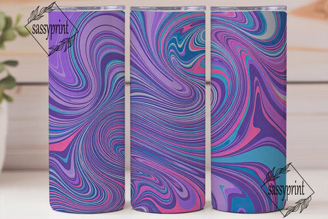 Purple Pink Blue Swirl Tumbler Wrap PNG Sublimation sassyprint 