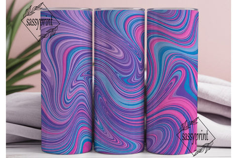 Purple Pink Blue Swirl Tumbler Wrap PNG Sublimation sassyprint 