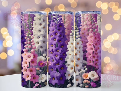 Purple Pink Delphinium Tumbler, Purple Pink Tumbler, Stylish 20oz Wrap, Sublimation Design, Trendy Gift Idea, Floral Garden Wrap, Botanical Delphinium Tumbler Sublimation SvggirlplusArt 