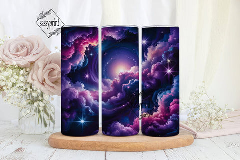 Purple Pink Galaxy Tumbler Wrap PNG Sublimation sassyprint 