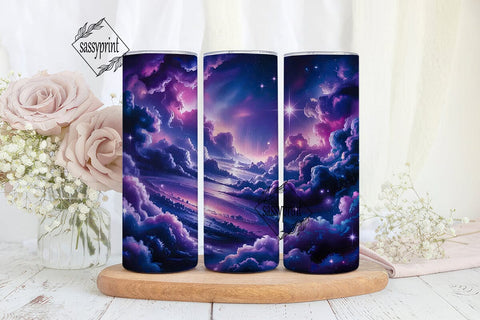 Purple Pink Galaxy Tumbler Wrap PNG Sublimation sassyprint 